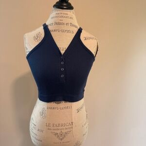 Alexander Jane Women's Navy Blue Crop Top Size L/XL